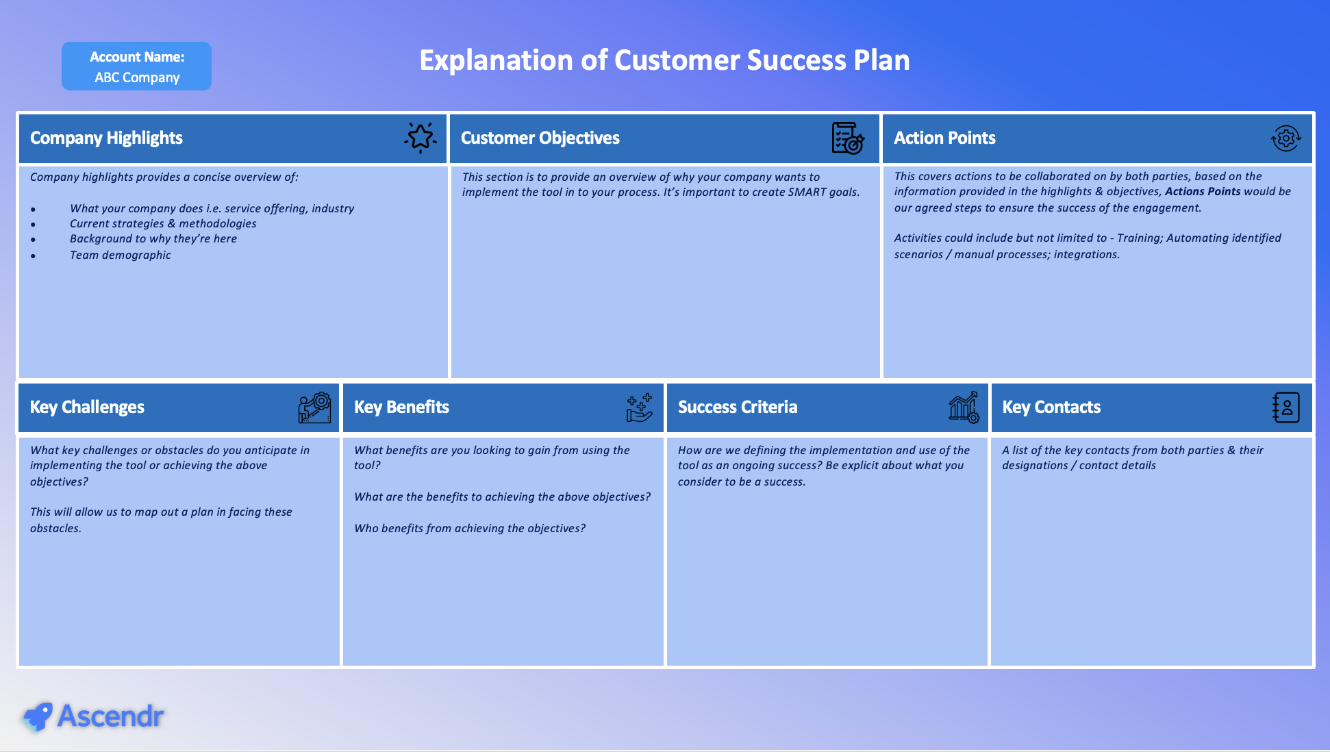 Example Customer Success Plan